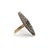 19th Century 14k Gold Early Victorian Navette Ring With Pave Diamonds and Central Sapphire, Size 8.25 For Sale In Los Angeles - Image 6 of 8
