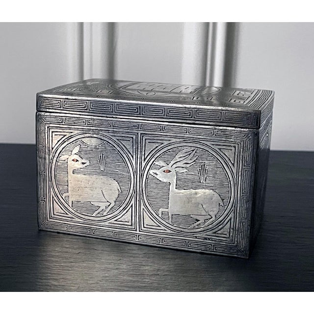 19th Century Fine Korean Iron Box with Silver Inlay Joseon Dynasty For Sale - Image 5 of 18