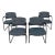 Late 20th Century Gray & Chrome Cantilever Chairs by United Chair Co Style of Steelcase Set of 4 For Sale