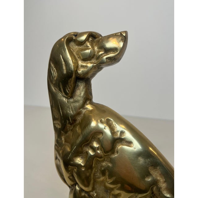 Metal Pair of bronze andirons depicting dogs French works from the Art Deco period For Sale - Image 7 of 12