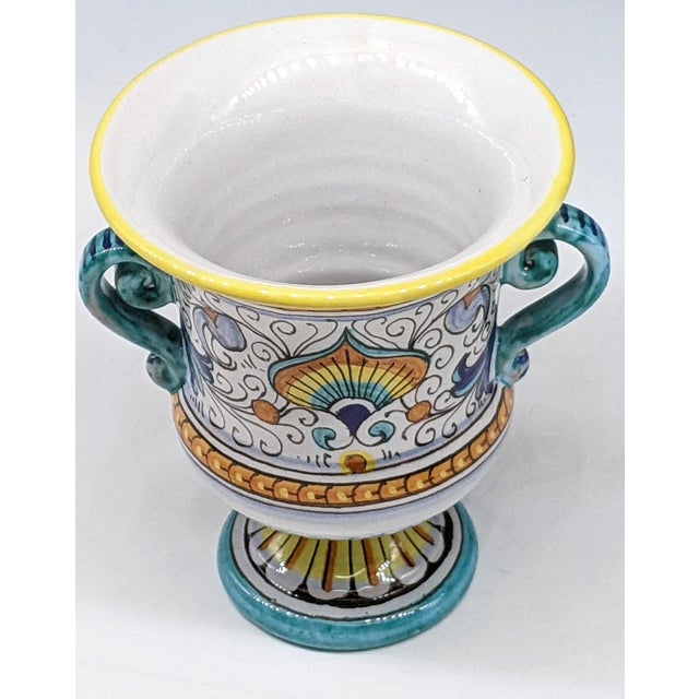 1990s Vintage Italian Deruta Urn Vase Planter by Alvaro Binaglia For Sale - Image 5 of 5