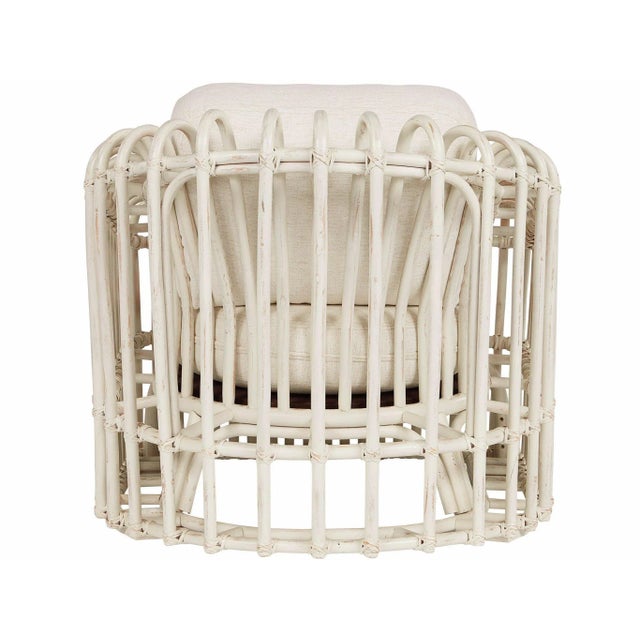 Transitional Transitional Shoreline Rattan Chair, White For Sale - Image 3 of 5