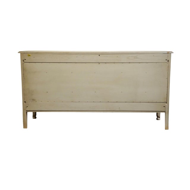 Late 20th Century Davis Cabinet Co. Cream / Off White French Provincial 62" Triple Dresser For Sale - Image 11 of 12