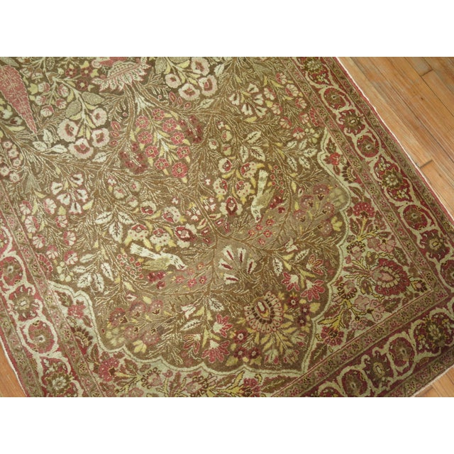 Persian Early 20th Century Persian Tabriz Pictorial Prayer Rug - 4'7" x 6'2" For Sale - Image 3 of 6