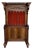 19th Large Carved Spanish Solid Walnut Hall Stand with Red Velvet Back For Sale