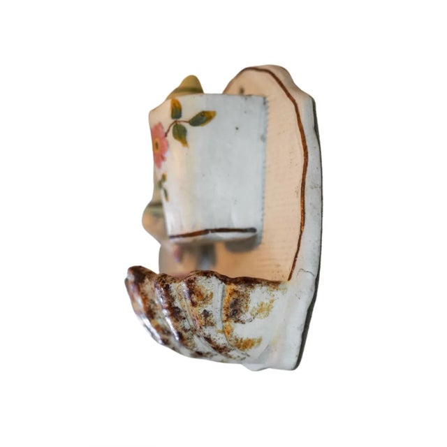 Ceramic Late 19th Century Hanging Painted Bisque Porcelain Match Striker / Holder For Sale - Image 7 of 9