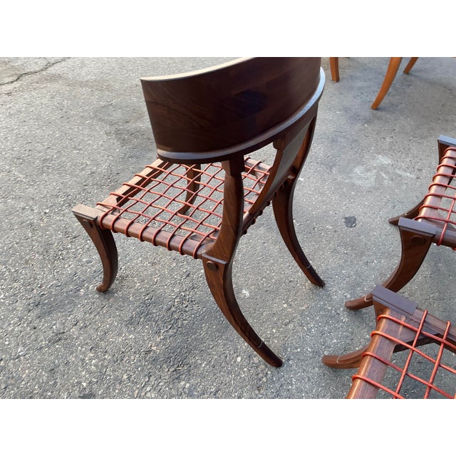 T. H. Robsjohn-Gibbings Klismos Style Walnut Chairs…set of 3 For Sale - Image 9 of 17