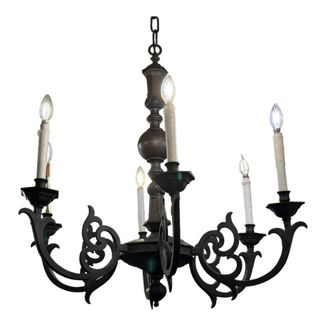 Vintage Mauldin Lighting Bespoke Spanish Revival Chandelier For Sale