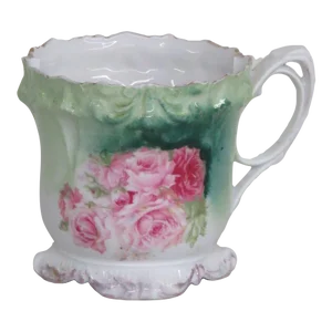 Rs Prussia Porcelain Floral Pink Roses Green Shaving Mug