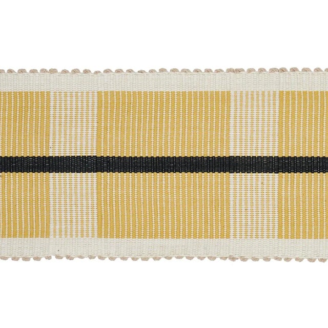 2020s Schumacher x Stephanie Seal Brown Calcada Tape Wide Trim in Maize For Sale - Image 5 of 5