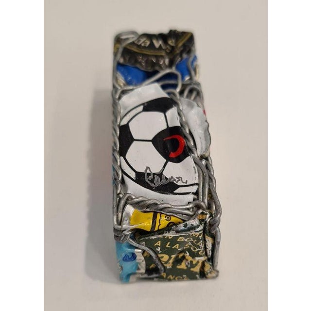 Sculpture, 1990 Handsigned by the artist in pencil Compression of capsules and wires Unique work of a series in 500...