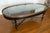 Chinoiserie Faux Bamboo Black Lacquered Coffee Table With Brass Gallery For Sale - Image 4 of 7
