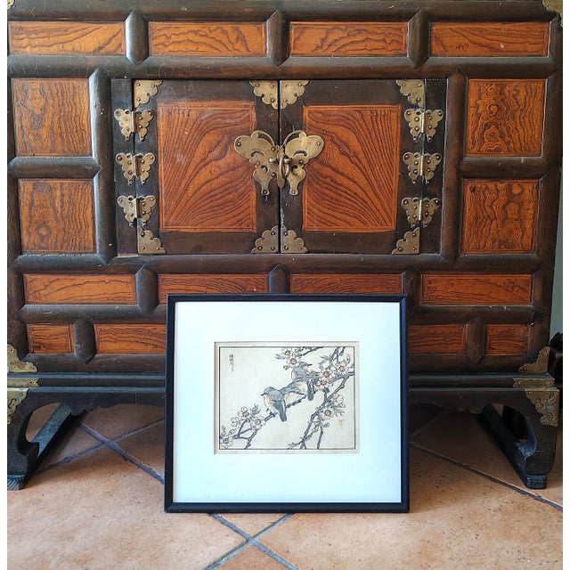 Kono Bairei, Birds and Flowers, 19th Century, Woodcut, Framed For Sale - Image 4 of 5