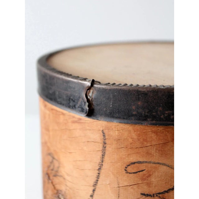 Brown Vintage Wooden Cheese Box For Sale - Image 8 of 12