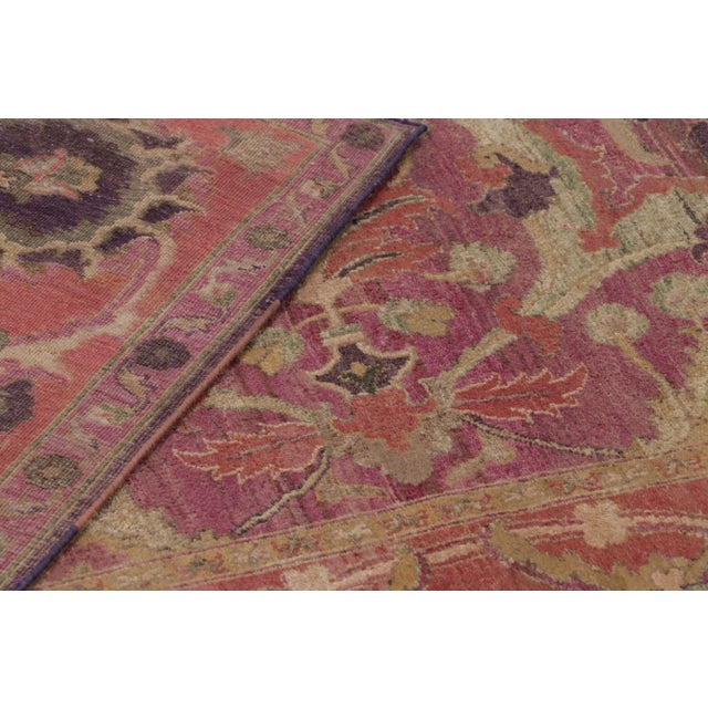 Red Rug & Kilim’s Modern Classics Rug in Soft Fuschia and Gold Traditional Medallion For Sale - Image 8 of 8