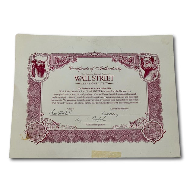 Authentic Beautifully Museum Framed 1922 United States Currency $10 Dollar Bill - Gold Certificate For Sale - Image 16 of 17