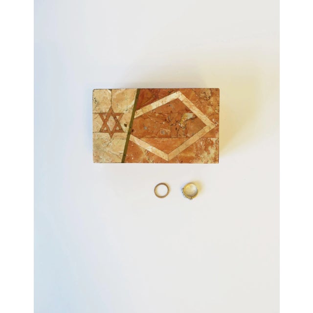 Postmodern Marble Box with Jewish Star of David Design For Sale - Image 3 of 13