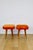Red Vintage Orange Square Stool, PRL, 1970s For Sale - Image 8 of 9