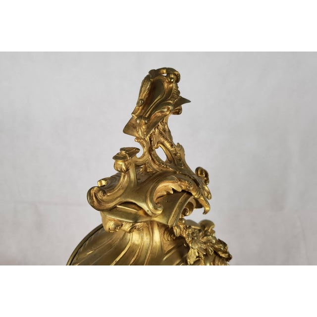 Antique Neo-Rococo Pendulum Clock in Bronze, 1850 For Sale - Image 10 of 18
