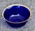 Vintage Cobalt Blue Glass Bowl Gold Rim Textured Pebble Art Glass For Sale - Image 9 of 15