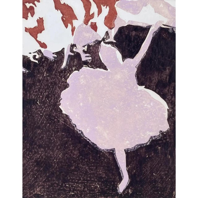 Figurative Expressionist Mixed Media Art of a Ballerina by Cathal Brendan O'Toole For Sale - Image 3 of 6