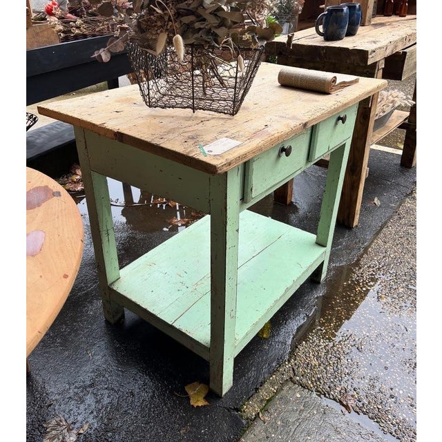 Green Patina Worktable, 1960s For Sale - Image 4 of 7