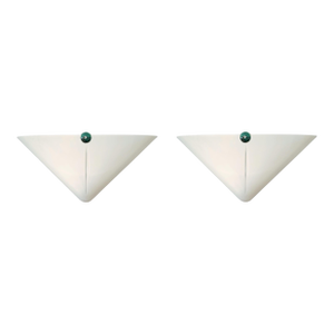 1970s Milky White Sconces by De Majo, a Pair