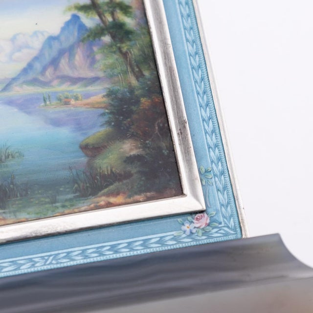 Swiss Silver and Guilloche Enamel Travel Clock, 1900s For Sale - Image 13 of 18