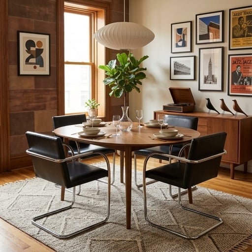 Set of 4 Mies Van Der Rohe Brno Tubular Chairs for Knoll — Chrome & Leather For Sale - Image 13 of 13