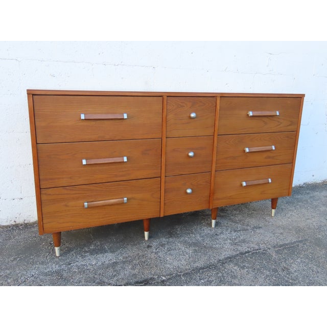 Mid Century Modern Royal Palm Solid Oak Long Low Dresser 5882 For Sale - Image 16 of 18