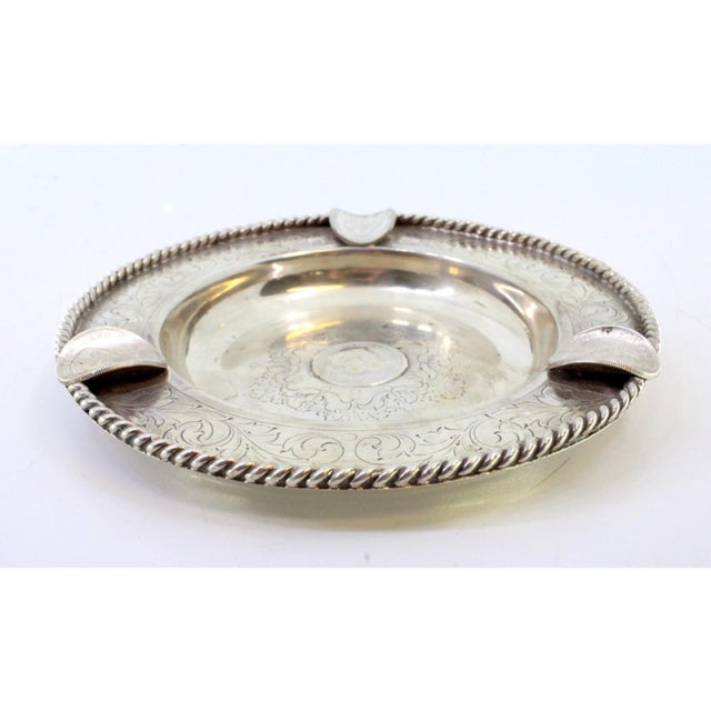 Silver Ashtray with Corded Friezes For Sale - Image 3 of 7