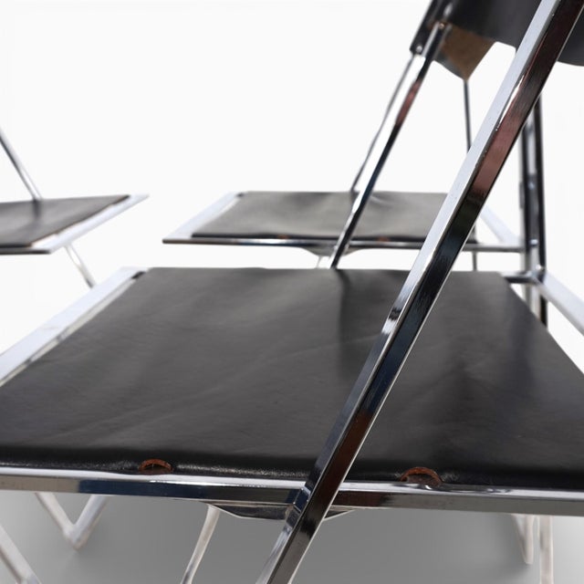 Mid-Century Modern Folding Dining Chairs by Fantoni&Geraci for Lübke, 1969, Set of 4 For Sale - Image 3 of 18