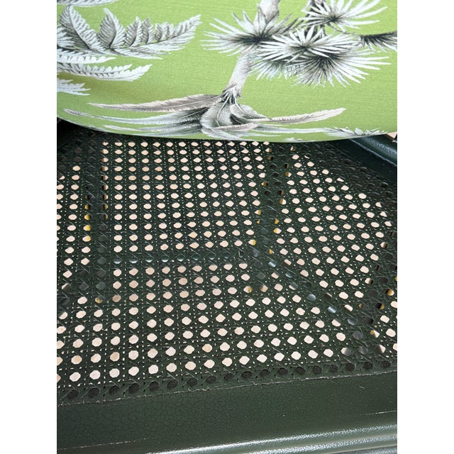 Maitland - Smith Vintage Maitland-Smith Hand-Painted Chinoiserie Armchair With Custom Palm Cushion For Sale - Image 4 of 12