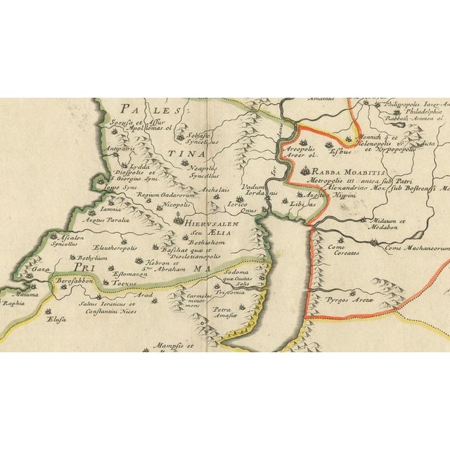 Antique Map Holy Land and Jerusalem, 1652 For Sale - Image 5 of 11