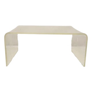 Vintage Mid Century Modern Large 42 X 30 Lucite Waterfall Coffee Table For Sale