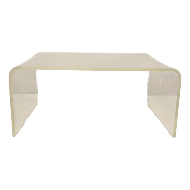Vintage Mid Century Modern Large 42 X 30 Lucite Waterfall Coffee Table For Sale