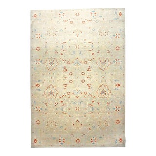 21st Century Persian Sultanabad Master Wool 12x17 Ivory, Red, & Blue Handmade Area Rug #1143967 For Sale
