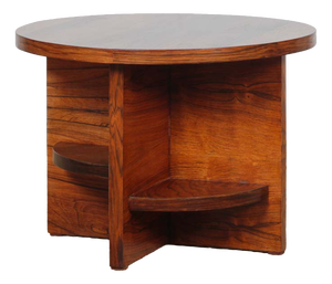 20th Century Round Coffee Table in Walnut and Rosewood