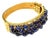Bochic "Capri" Vintage Blue Sapphire Cabochon Bangle Set in 18K Gold & Silver For Sale