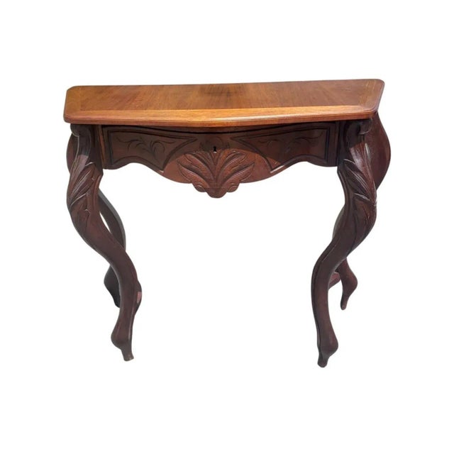 Late 19th Century Victorian Rococo Style One Drawer Mahogany Console Table, Circa 1890s For Sale - Image 5 of 9