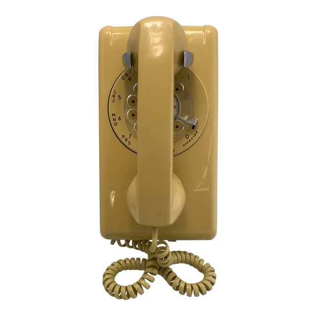 1979 Harvest Gold Rotary Dial Wall Telephone Chairish