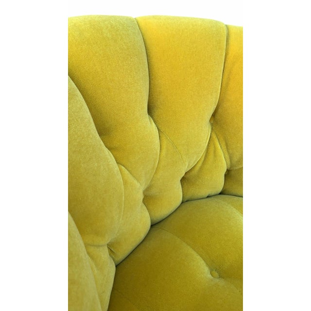 Mid Century Modern Harvey Probber Style Tufted Barrel Back Swivel Lounge Chair Newly Reupholstered For Sale - Image 9 of 9