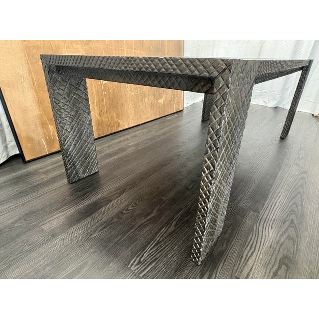 Rh Kendari Rectangular Dining Table – 84" Timothy Oulton | Solid Hand-Carved Suar Wood | Discontinued Rh Collection For Sale - Image 14 of 18