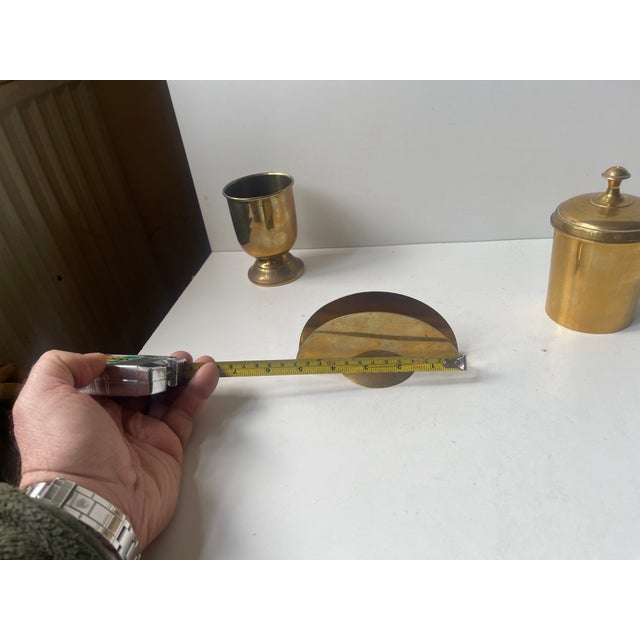 Vintage Vanity Set in Brass, 1970s, Set of 3 For Sale - Image 4 of 10