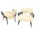 Pair of Mid-Century Modern Black Lacquer Abstract Fabric Lounge Chairs AS IS. Nice design Mid-Century Modern chair good...