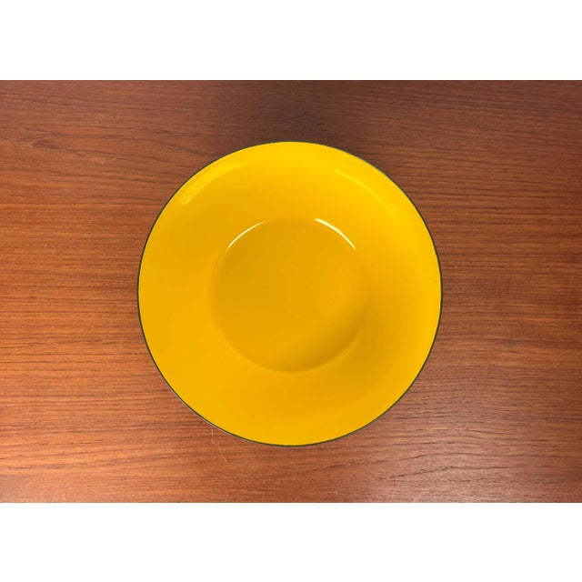 Mid-Century Modern Danish Yellow Enamel Bowl, 1960s, in Very Good conditions. Designed 1960 to 1969
