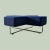 Late 20th Century Postmodern Allermuir "Cross" Modular Bench Blue Upholstered Chrome Ottoman For Sale In Los Angeles - Image 6 of 7