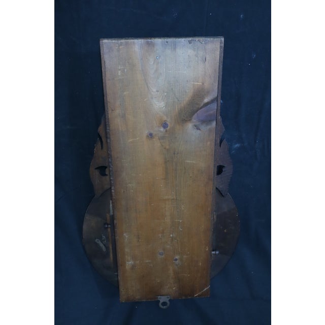19th Century Marquetry Wall Clock With Wood Inlay & Original Key For Sale - Image 11 of 11