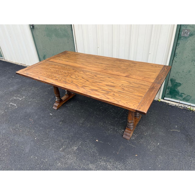 Rustic Tavern Oak Flip Top Dining Console Table For Sale - Image 11 of 12