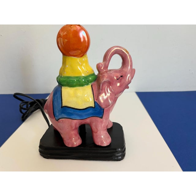 Porcelain Elephant Lamp & Shade, C1940 For Sale - Image 6 of 18
